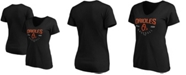 Fanatics Women's Black Baltimore Orioles Live For It V-Neck T-shirt